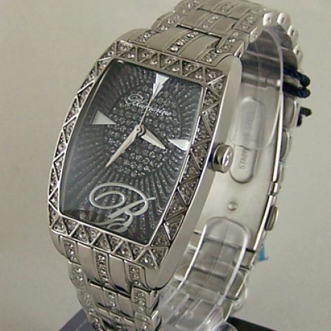 Orologio Blumarine  acciaio tonneau nero e swarovski