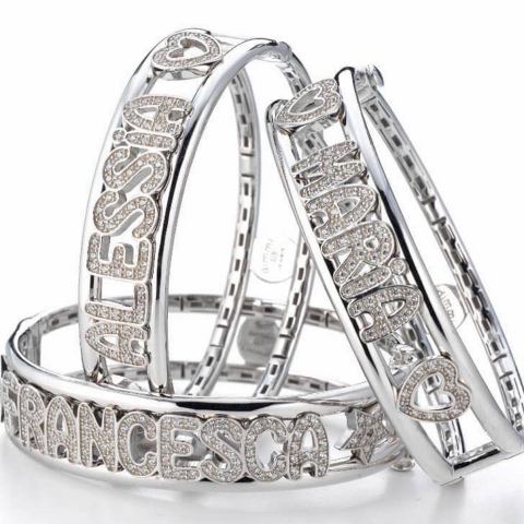 Bracciale a manetta in argento 925 e cubic zirconia