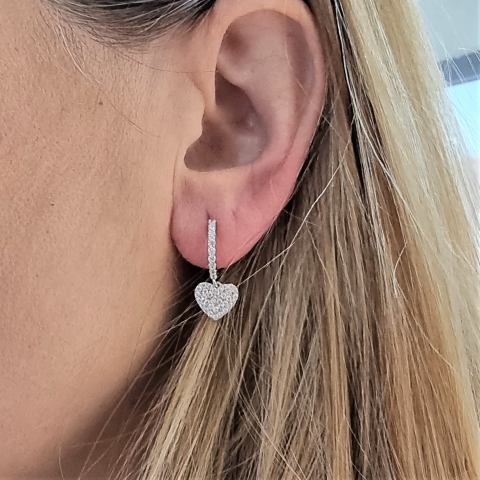 orecchini hoops con cuore in argento 925