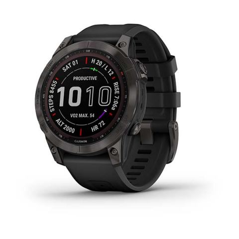 Garmin Fenix 7 titanium Carbon gray dlc con cinturino black 