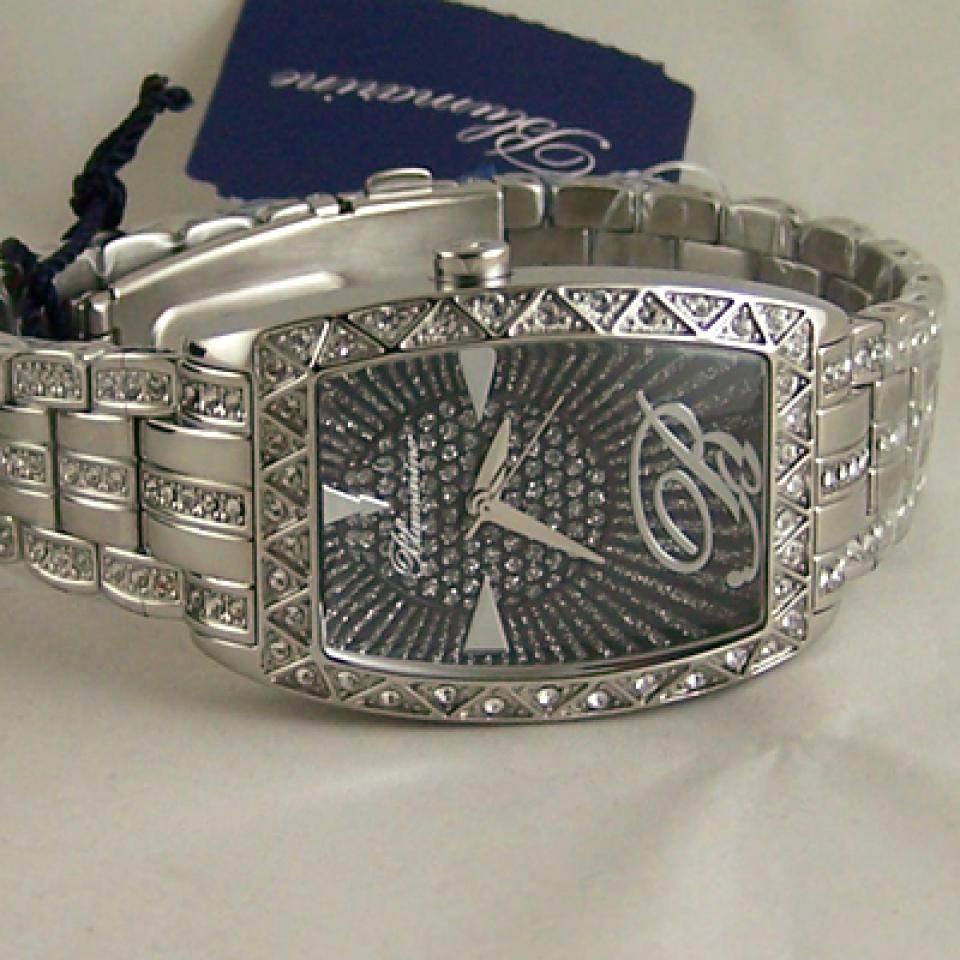 Orologio Blumarine acciaio tonneau nero e swarovski