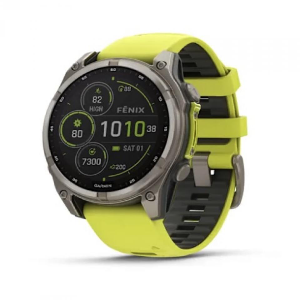 fēnix® 8 - 47 mm, Solar, Sapphire Sapphire, Titanio, Titanium & Amp Yellow