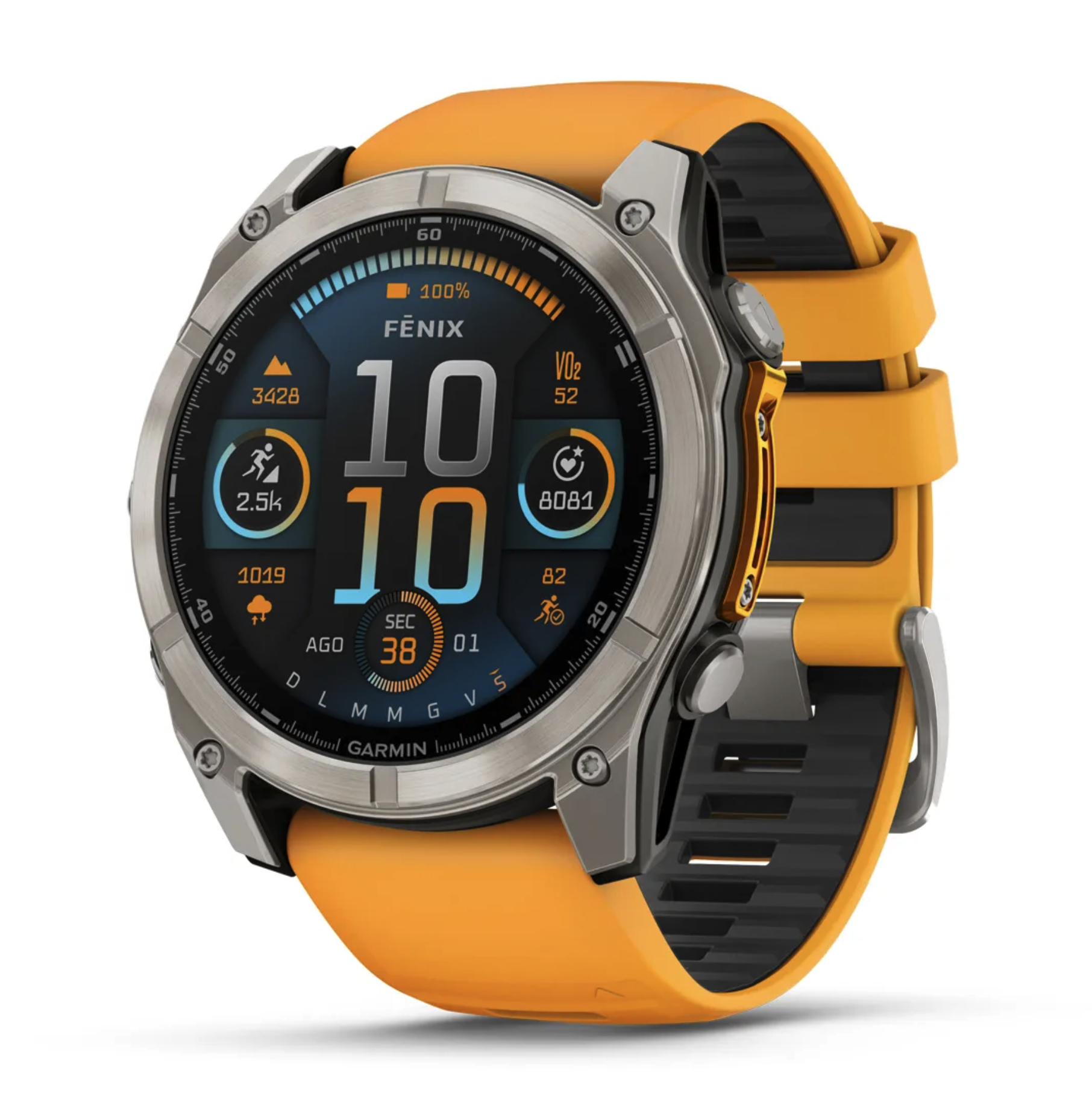 fēnix® 8 - 51 mm, AMOLED Sapphire, Titanio, Titanium & Spark Orange