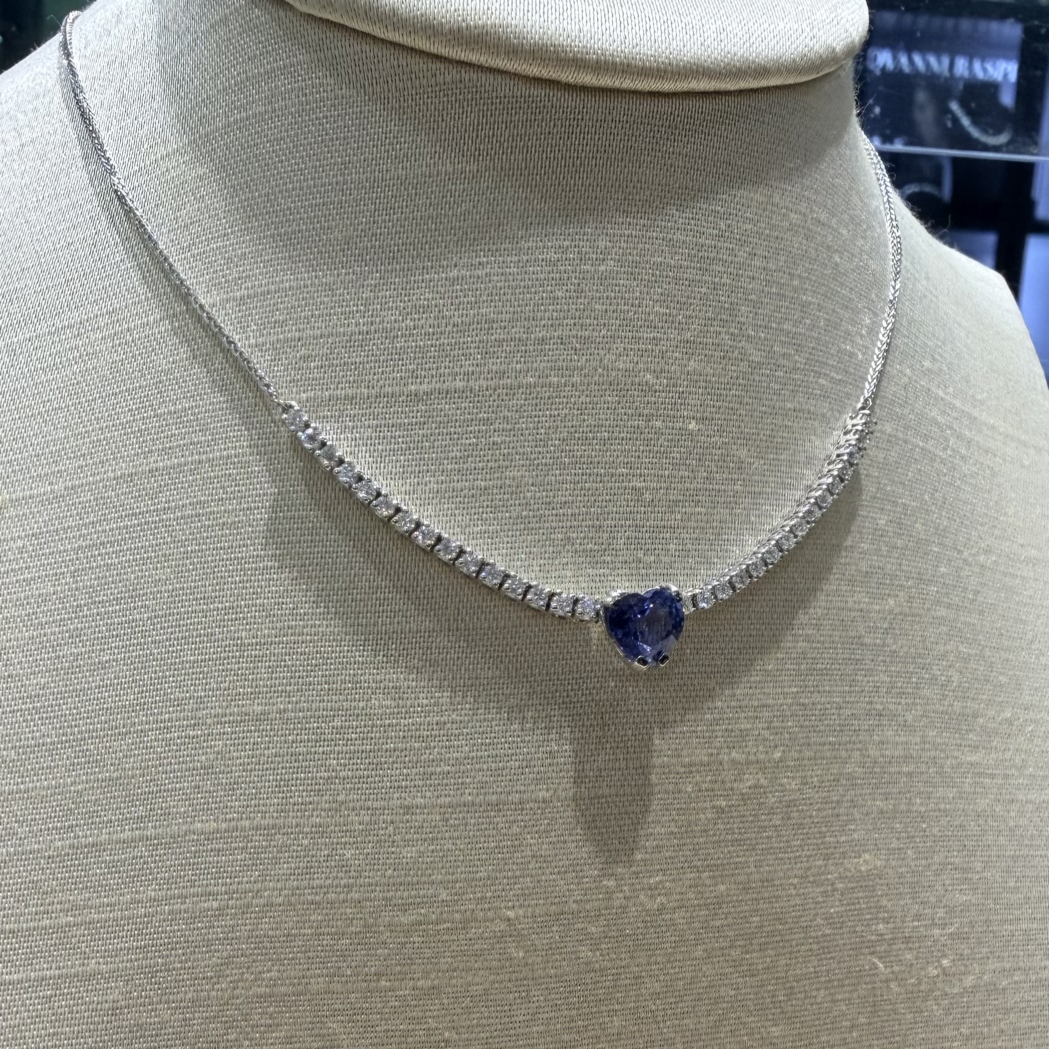 Collier Gianni Carità in oro 18kt diamanti e zaffiro