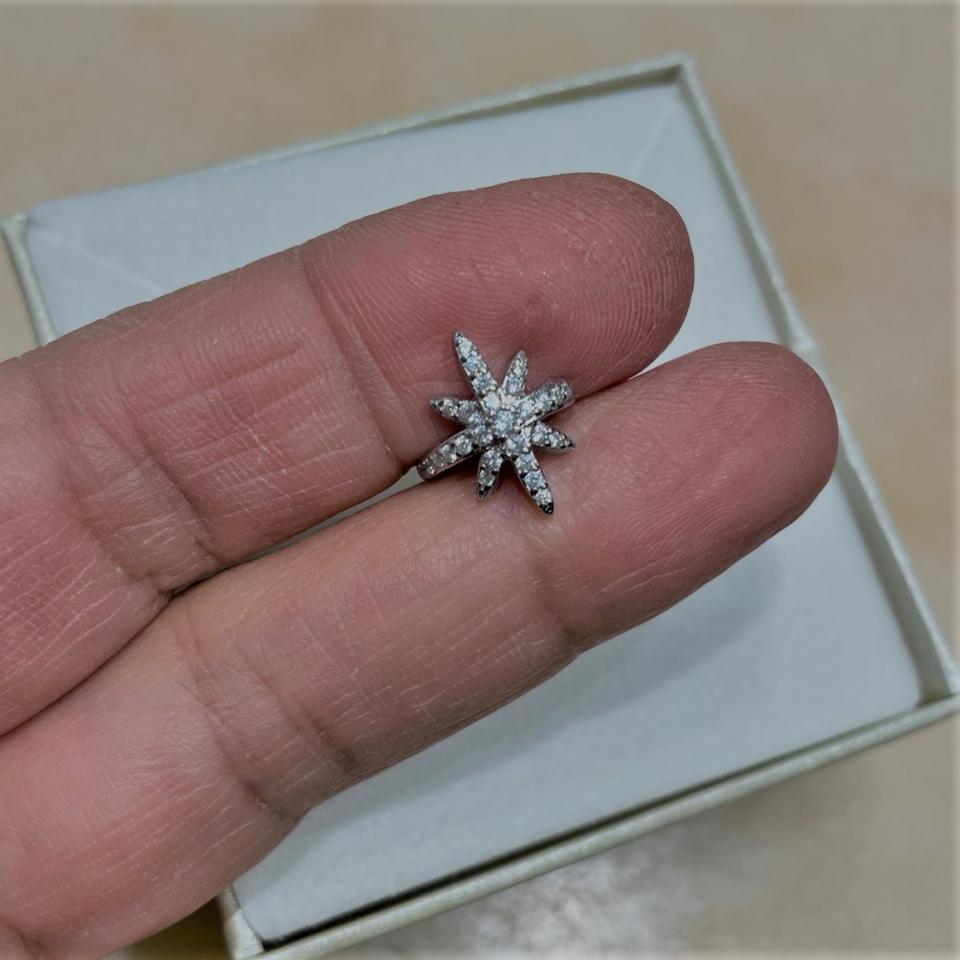 Mono orecchino ear cuff Stella polare argento 925