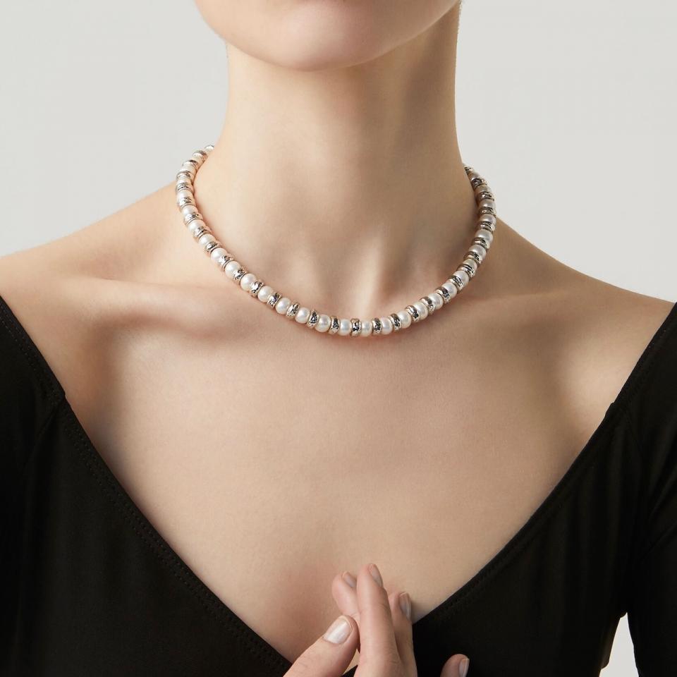 Collana Emma , in Argento 925 e perle naturali