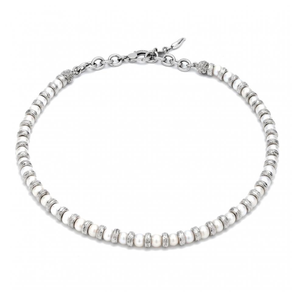 Collana Emma , in Argento 925 e perle naturali