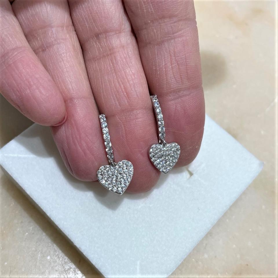 orecchini hoops con cuore in argento 925