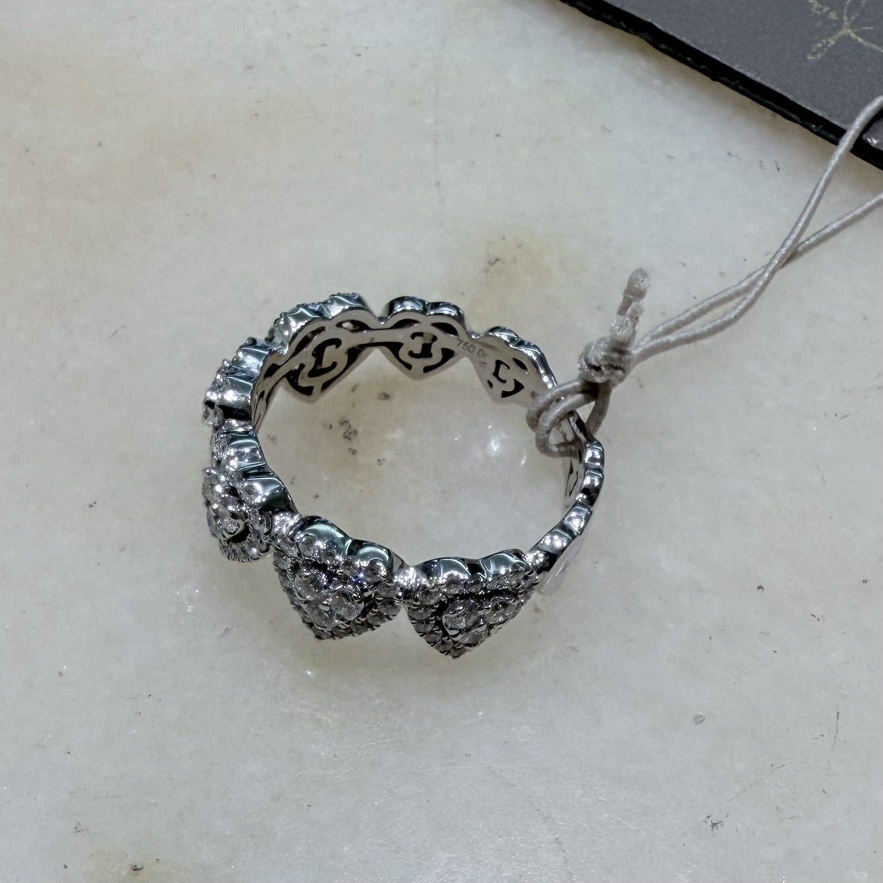 Anello Cuori Gianni Carità in oro bianco18 kt e diamanti