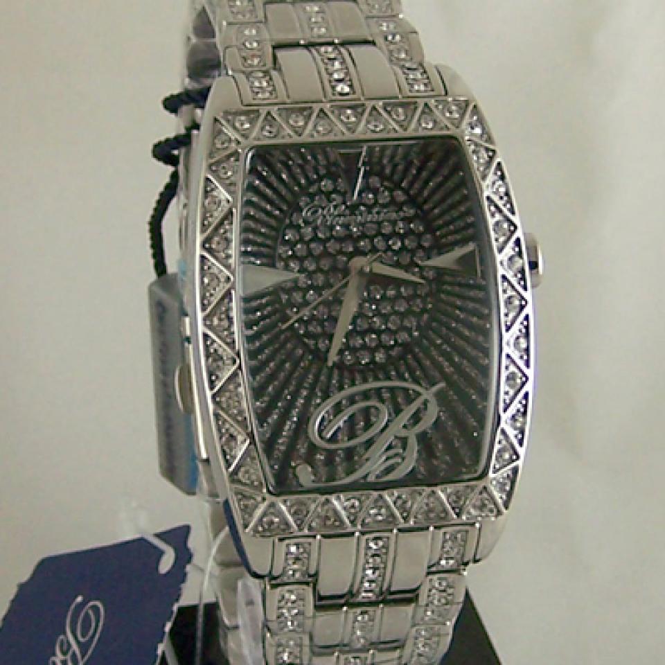 Orologio Blumarine acciaio tonneau nero e swarovski