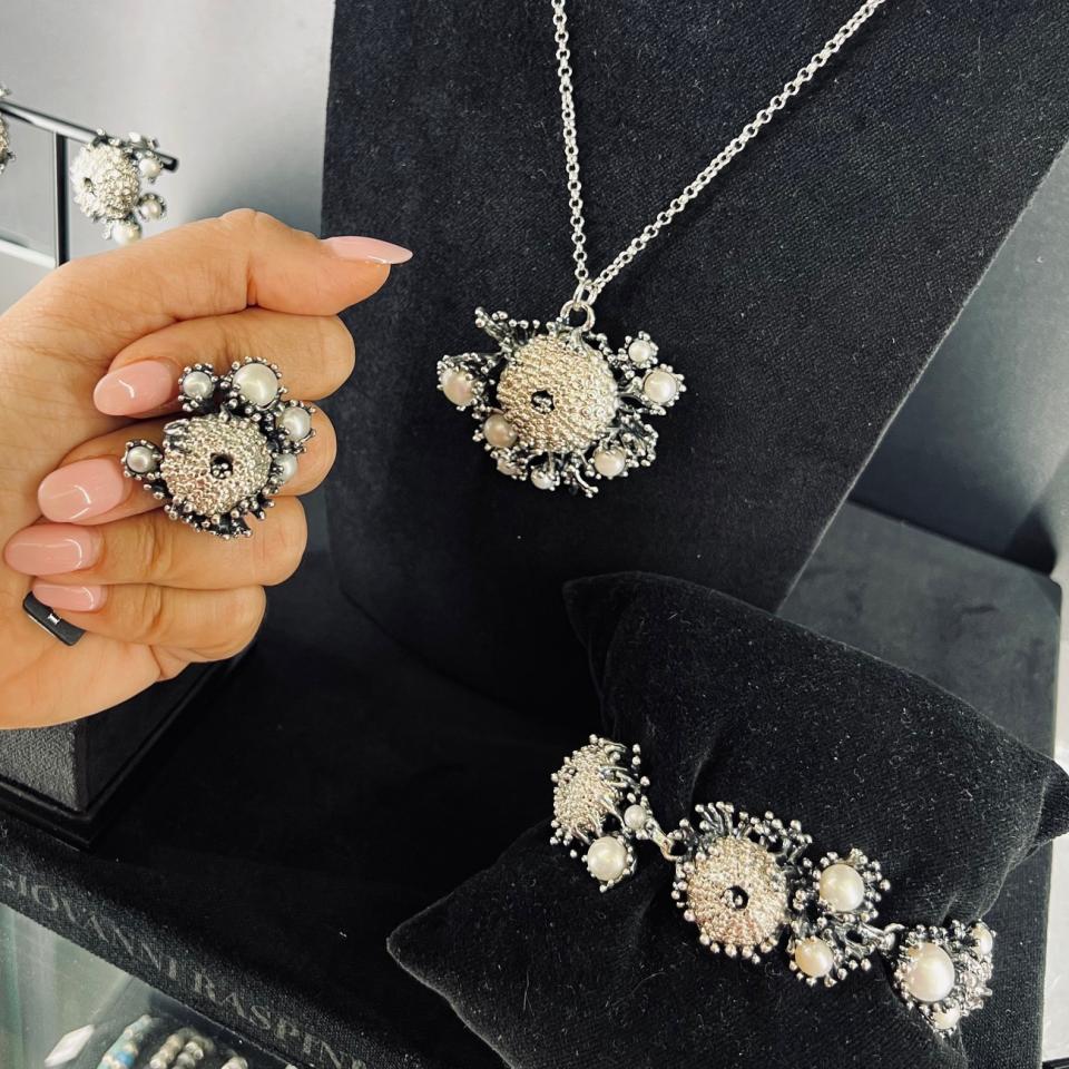 Bracciale Mediterraneo , in Argento 925 e perle naturali