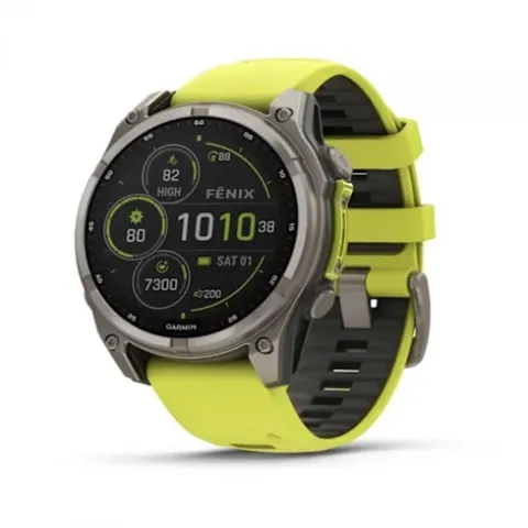 fēnix® 8 - 47 mm, Solar, Sapphire Sapphire, Titanio, Titanium & Amp Yellow