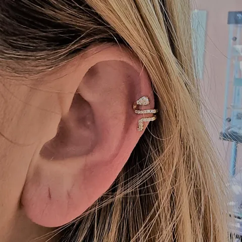 mono orecchino ear cuff serpente argento 925