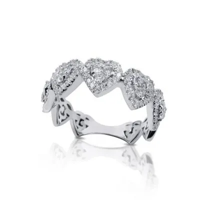 Anello Cuori Gianni Carità in oro bianco18 kt e diamanti