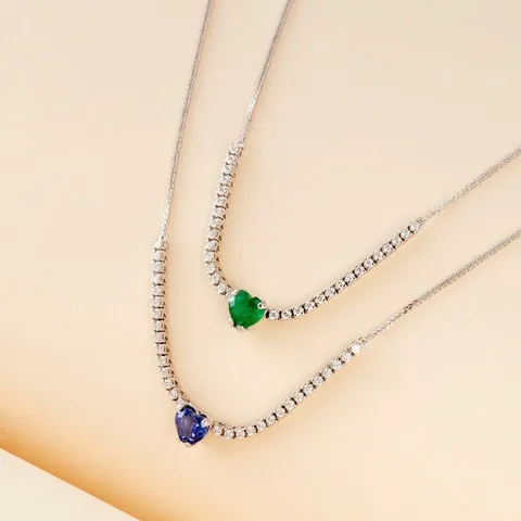 Collier Gianni Carità in oro 18kt diamanti e zaffiro