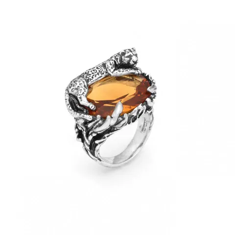 Anello Raspini leopardo arg.925 quarzo citrino